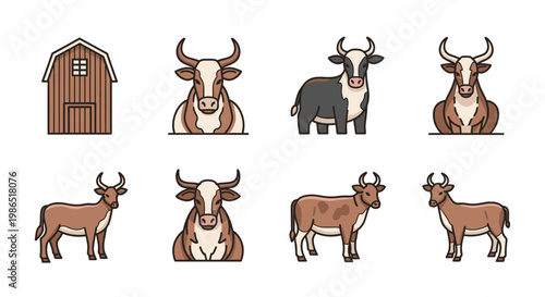 Cows and a barn structure.