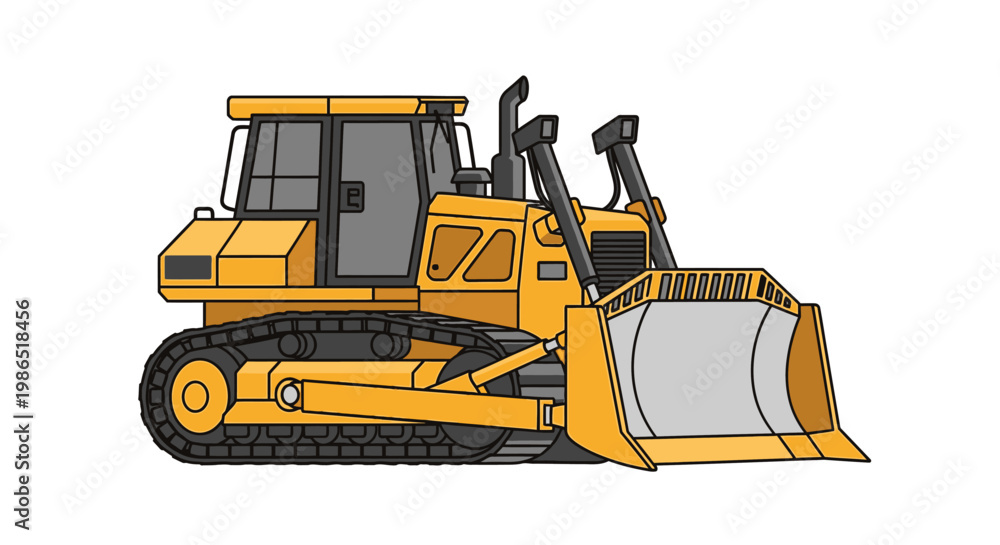 Obraz premium Bulldozer Construction Equipment Heavy Machinery.