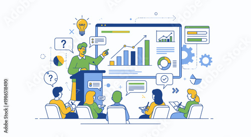 Businessman giving presentation to colleagues 1.