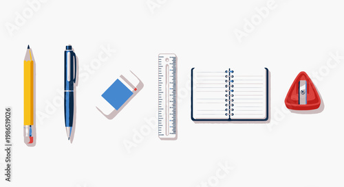 School supplies on white background 1.