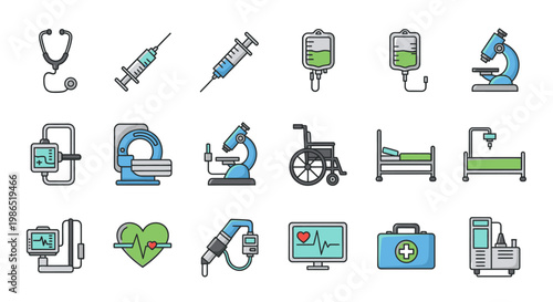 Medical Healthcare Symbols and Icons.