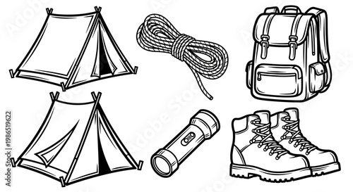 Camping gear and equipment for outdoors.