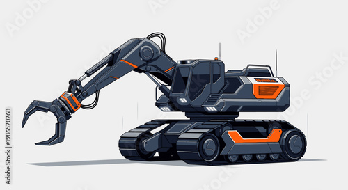 Industrial robotic excavator machine equipment.