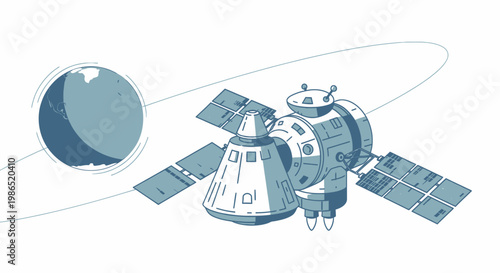Space Shuttle Satellite in Orbit.