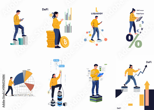 Comprehensive collection of lumberjack characters engaged in various forestry and woodworking activities, vector illustration set isolated on a white background.