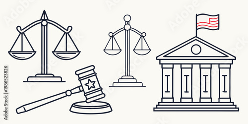 Law with scales and gavel court justice