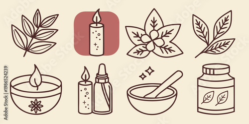 Herbal medicine and skincare products candle