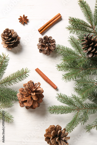 Pine cones with fir branche...