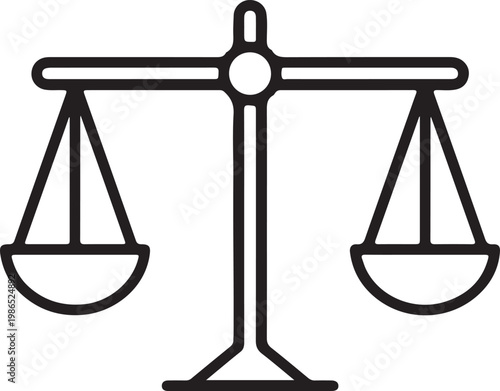 Classic scales of justice isolated on transparent background.