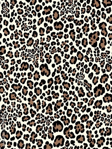 Seamless pattern with minimalistic leopard print texture