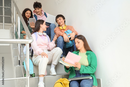 Group of teenage students s...