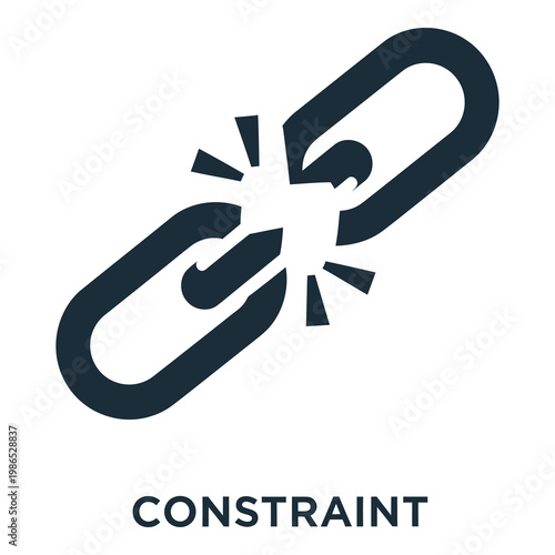 Broken chain link with burst symbolizing freedom from constraint icon