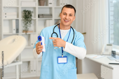 Handsome doctor with infrar...