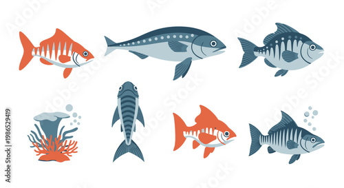 Colorful fish swimming in ocean water 1.