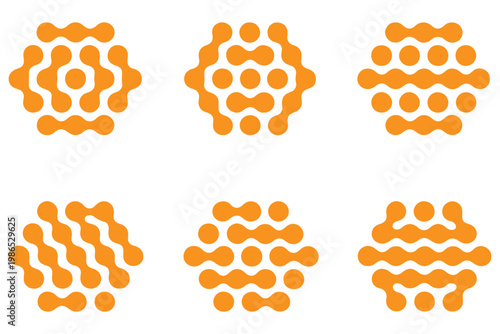 Connected liquid or nano dots pattern with vanishing effect. Disappearing organic amorphous shapes texture. Linked metaballs, molecules or cells transition background. Vector graphic illustration.