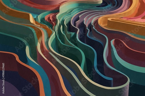 liquid ribbon wave abstract illustration background