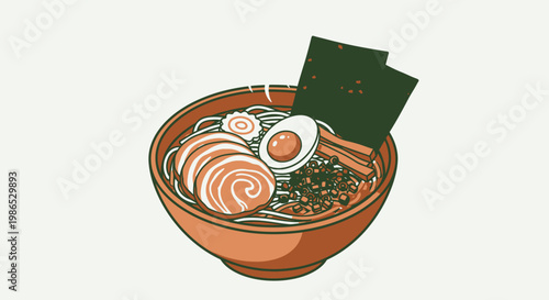 Delicious Ramen Noodle Soup Bowl.