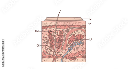 Anatomy of human skin layers.