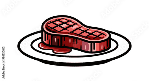 Grilled Steak on a Plate.