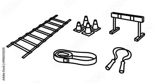 Construction site equipment and tools.