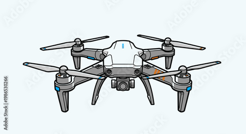 Drone with propellers and camera.