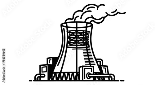 Nuclear Power Plant Cooling Tower Structure.