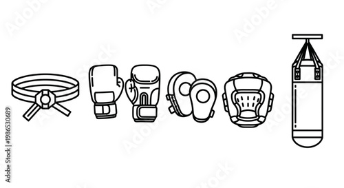 Scuba diving equipment set collection.