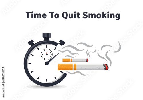 Time To Quit Smoking Vector Icon - Health And Wellness Reminder