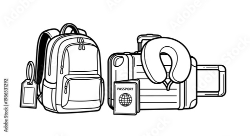 Travel luggage and accessories.