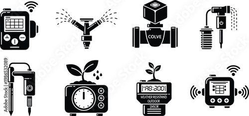 Smart Irrigation and Gardening Icons