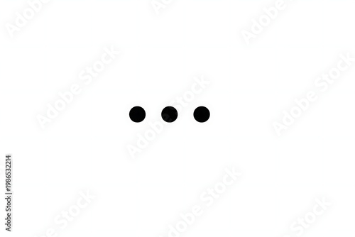 Minimalist three-dot ellipsis symbol representing more options or a pending action, perfect for user interface designs and digital communication, indicating hidden content or further actions