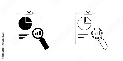 Dashboard and analytics icon. Collection with outline style. Featuring business charts, financial statistics, growth, reports, and data monitoring symbols. Vector illustration.