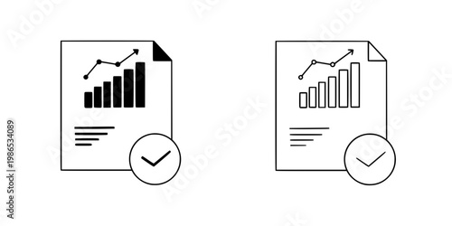 Dashboard and analytics icon. Collection with outline style. Featuring business charts, financial statistics, growth, reports, and data monitoring symbols. Vector illustration.