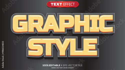 3D text effect graphic style theme