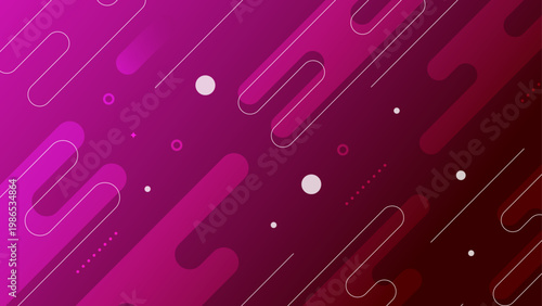Stylized magenta and burgundy gradient background with rounded shapes and floating geometric particles for creative projects