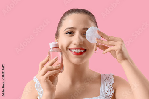 Young woman with micellar w...