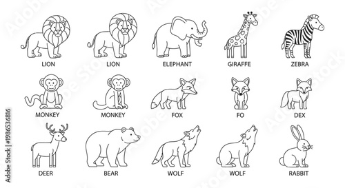 Collection of various wild animals 3.