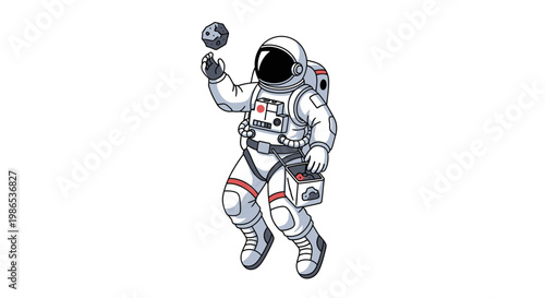 Astronaut in Space Suit Floating 2.