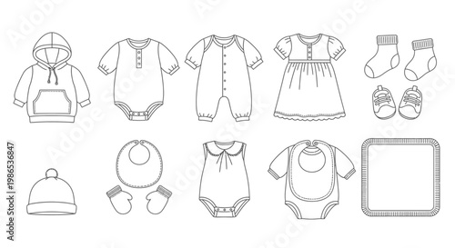 Baby clothes and accessories illustration 7.