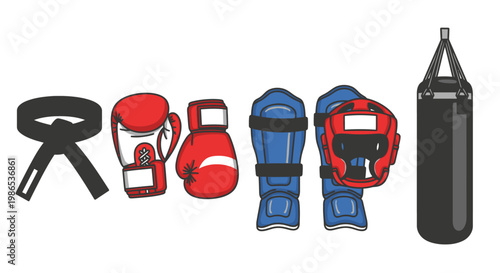 Boxing equipment for training and practice.