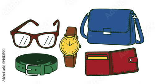 Accessories for men on a table.
