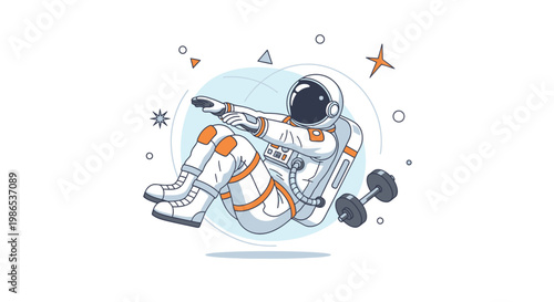 Astronaut Wearing Space Suit Helmet.