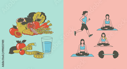 Healthy lifestyle fitness and nutrition.