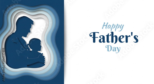 Happy father's day silhouette a loving bond between father and child