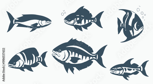 School of fish swimming together.