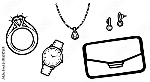 Jewelry and accessories on display.