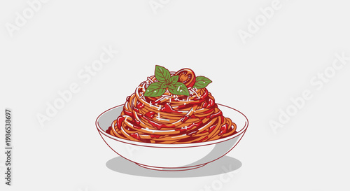 Spaghetti with Tomato Sauce and Basil 1.
