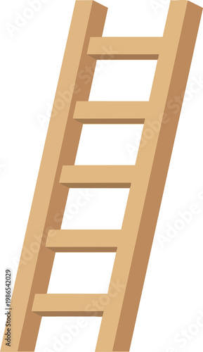 Wooden ladder ready for climbing.