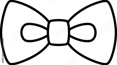 Minimal Line Art Bow Tie Icon Design.