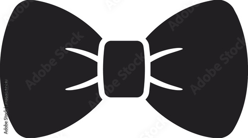 Elegant Black Bow Tie Silhouette for Formal Wear.